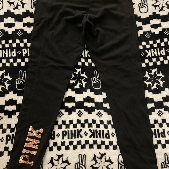 Pink by VS leggings w Gold Sequence Detailing!! - Picture 6 of 12